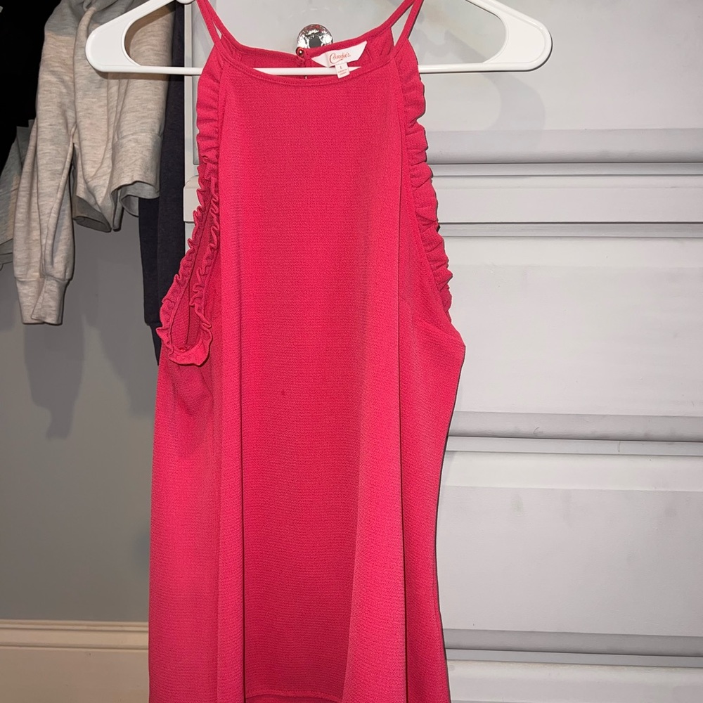 Pink high neck blouse